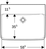 GEBERIT Renova Plan Waschtisch 55x44cm ohne Hahnloch & Überlauf, weiß – Unterbaufähig