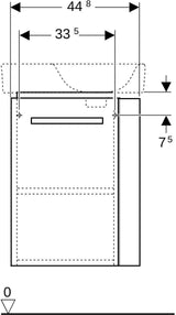 Geberit Renova Compact Unterschrank 44,8 cm für Handwaschbecken, weiß, mit Handtuchhalter