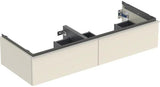 Geberit iCon Unterschrank für Doppelwaschtisch, 2 Schubladen, 118,4 cm, weiß hochglänzend