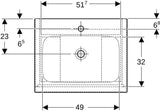 Geberit iCon Waschtischset 60 cm mit Unterschrank und 2 Schubladen in Weiß Hochglanz