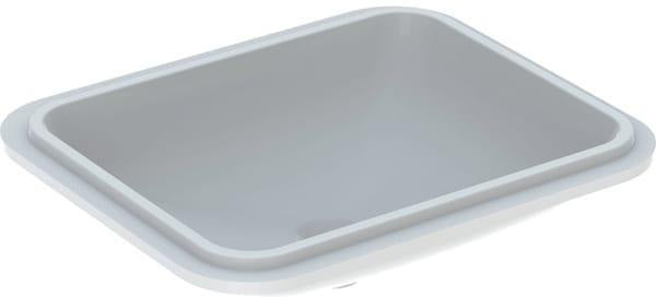 Geberit VariForm Unterbauwaschtisch 58x49 cm weiß, ohne Hahnloch & Überlauf, rechteckig