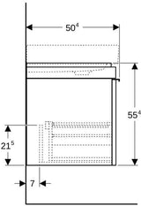 Geberit Citterio Unterschrank für Waschtisch, 73,4 cm, 1 Schublade, Eiche graubraun