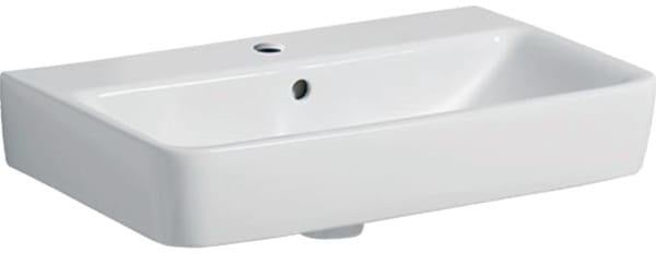 Geberit Renova Compact Waschtisch 60x37 cm mit Hahnloch und Überlauf, weiß