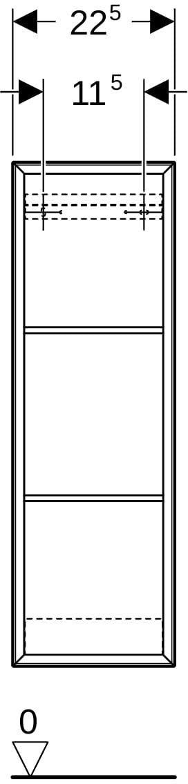 Geberit Regal rechteckig 22,5x70x13,2cm, weiß hochglanz – Wandhängendes Badregal mit 2 Einlegeböden
