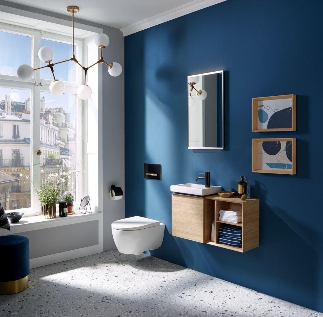Geberit iCon Light Handwaschbecken 38x28 cm mit Hahnloch rechts, ohne Überlauf, weiß