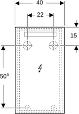 Geberit Option Basic Lichtspiegel eckig 50x70cm mit LED-Beleuchtung oben, Aluminium eloxiert