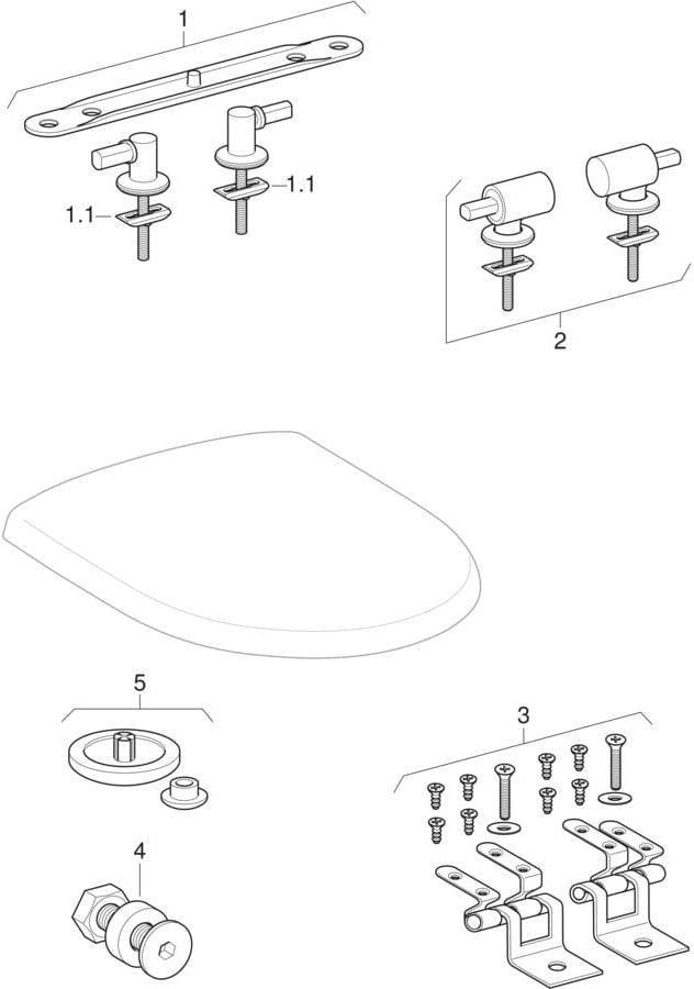 Geberit Visit WC-Sitz mit Absenkautomatik, weiß glänzend, Messing verchromt