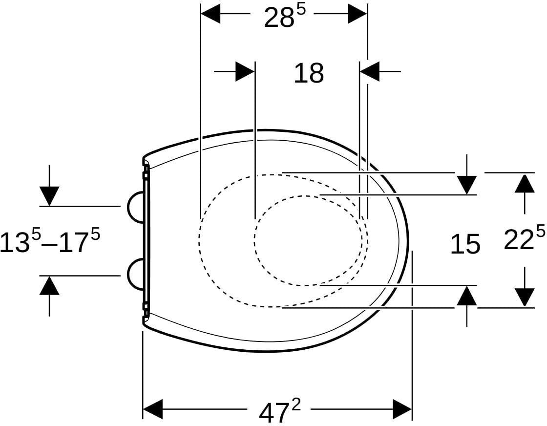 Geberit Renova WC-Sitz mit Kinder-Sitzring, Absenkautomatik, Quick-Release, weiß