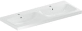 Geberit iCon Light Doppelwaschtisch 120x48 cm mit Hahnloch und Überlauf in Weiß