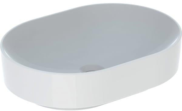 Geberit VariForm Aufsatzwaschtisch elliptisch 55x40 cm weiß KeraTect ohne Hahnloch