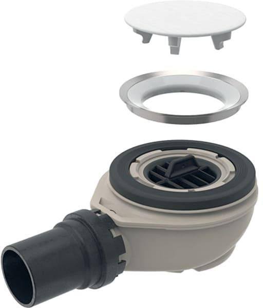 GEBERIT Duschwannenablauf für Setaplano – Sperrwasserhöhe 50 mm, DN 50, mit Siphon