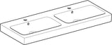Geberit iCon Doppelwaschtisch 120 cm weiß – Wandmontage, mit Überlauf, 2 Hahnlöcher