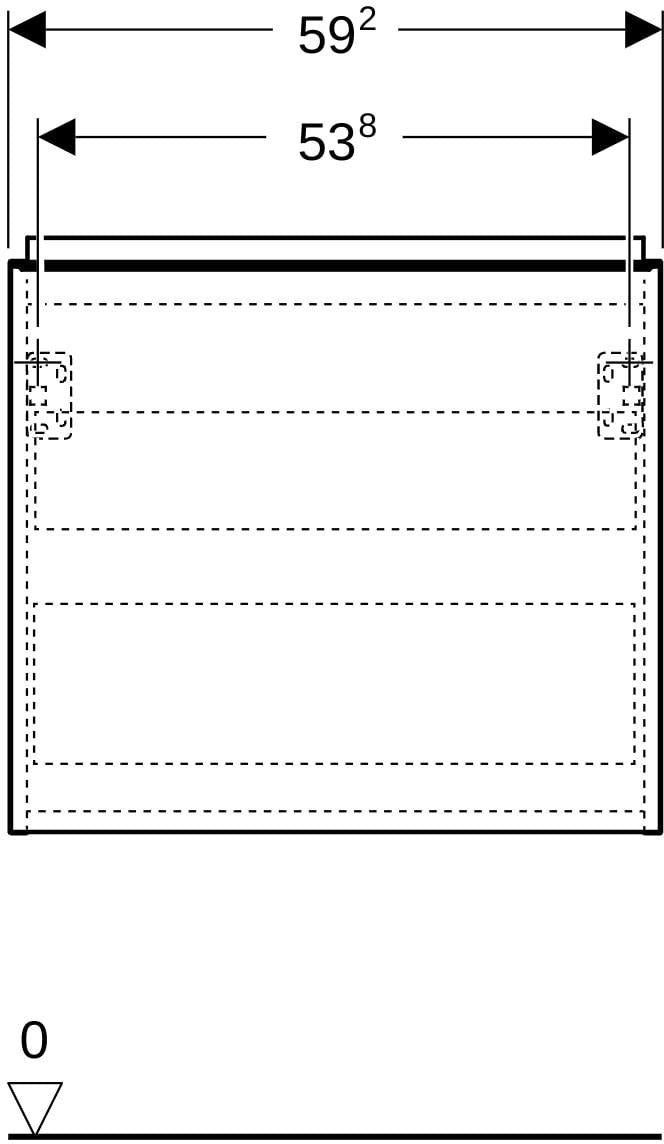 Geberit Acanto Waschtischunterschrank 60 cm – 1 Schublade, 1 Innenschublade, weiß hochglänzend/Glas
