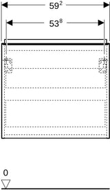 Geberit Acanto Waschtischunterschrank 60 cm – 1 Schublade, 1 Innenschublade, weiß hochglänzend/Glas