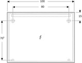 Geberit Option Basic Lichtspiegel eckig 50x70cm mit LED-Beleuchtung oben, Aluminium eloxiert