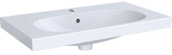 Geberit Acanto Waschtisch 75 cm weiß, verkürzte Ausladung, mit Hahnloch & Überlauf