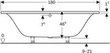 Geberit Tawa Duo Badewanne 170x75 cm weiß, rechteckig, schmaler Rand, 2-Sitzer