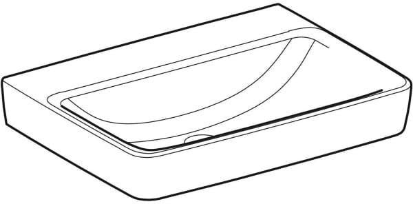GEBERIT Renova Plan Waschtisch 55x44cm ohne Hahnloch & Überlauf, weiß – Unterbaufähig