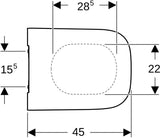 Geberit Smyle WC-Sitz eckig, schmales Design, weiß, Duroplast, antibakteriell