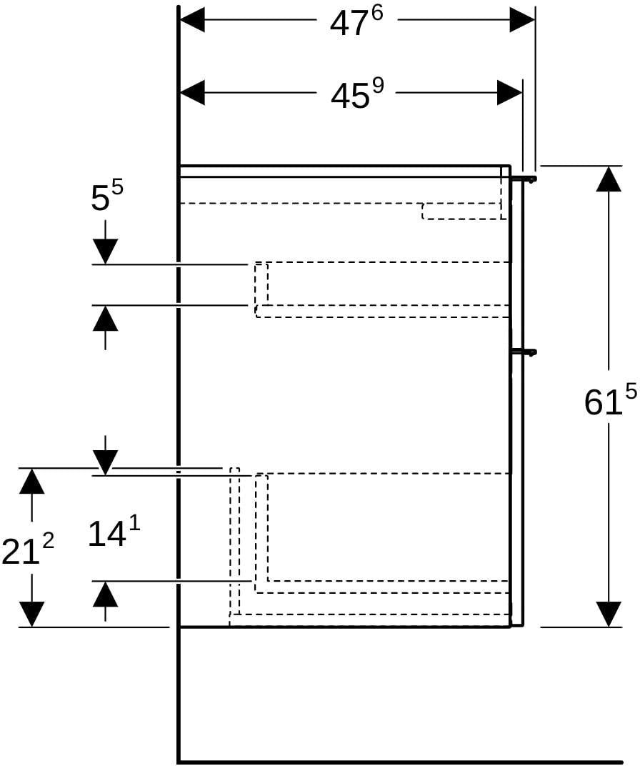 Geberit iCon Waschtischunterschrank 88,8 cm, 2 Schubladen, weiß hochglanz – wandhängend, vormontiert