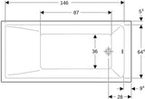 GEBERIT Renova Plan Rechteckbadewanne 170x75x42 cm weiß, Sanitäracryl, 1-Sitzer