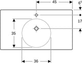 Geberit Preciosa II Waschtisch 90 cm mit Ablagefläche, weiß, mit Hahnloch
