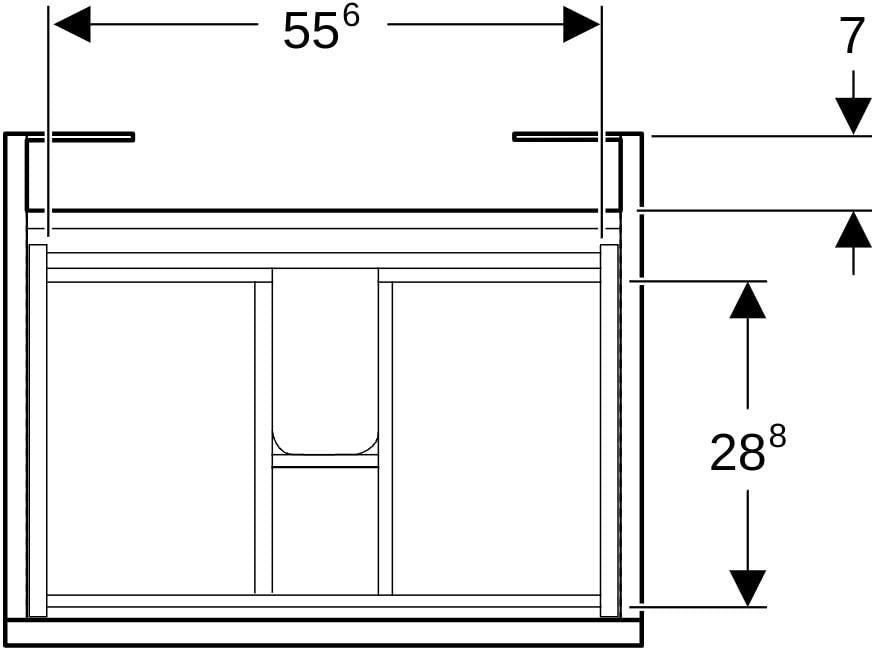 Geberit Renova Plan Unterschrank für Möbelwaschtisch, 1 Schublade, Nussbaum hickory hell, 53,8 cm