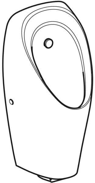 Geberit Tamina Urinal mit integrierter Steuerung, Batteriebetrieb, spülrandlos, weiß