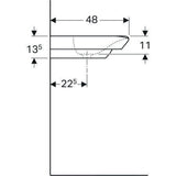 Geberit Doppelwaschtisch MYDAY 1300x480mm ohne Überlauf mit Hahnloch weiß KeraTect