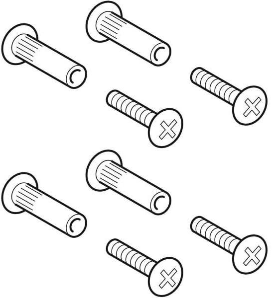Geberit Befestigungsmaterial für Waschtischunterschrank und Seitenschrank – 6 Schrauben, 2 Platten, 6 Dübel