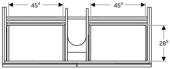 Geberit Acanto Waschtischunterschrank 119 cm, 2 Schubladen + 2 Innenschubladen, Weiß Hochglanz