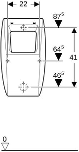 Geberit Pareo Deckelurinal weiß KeraTect – Zulauf hinten, Abgang hinten, 30 cm