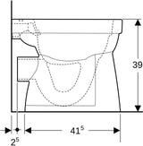 Geberit Renova Stand-WC Flachspüler Rimfree Abgang horizontal weiß