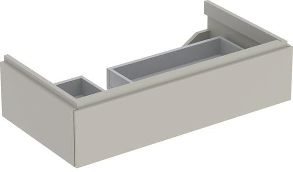 Geberit Xeno2 Unterschrank 88 cm für Waschtisch, greige matt, mit Schublade und LED-Beleuchtung