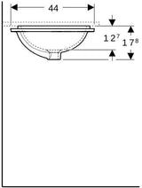 GEBERIT VariForm Unterbauwaschtisch rechteckig 53x44 cm weiß ohne Hahnloch