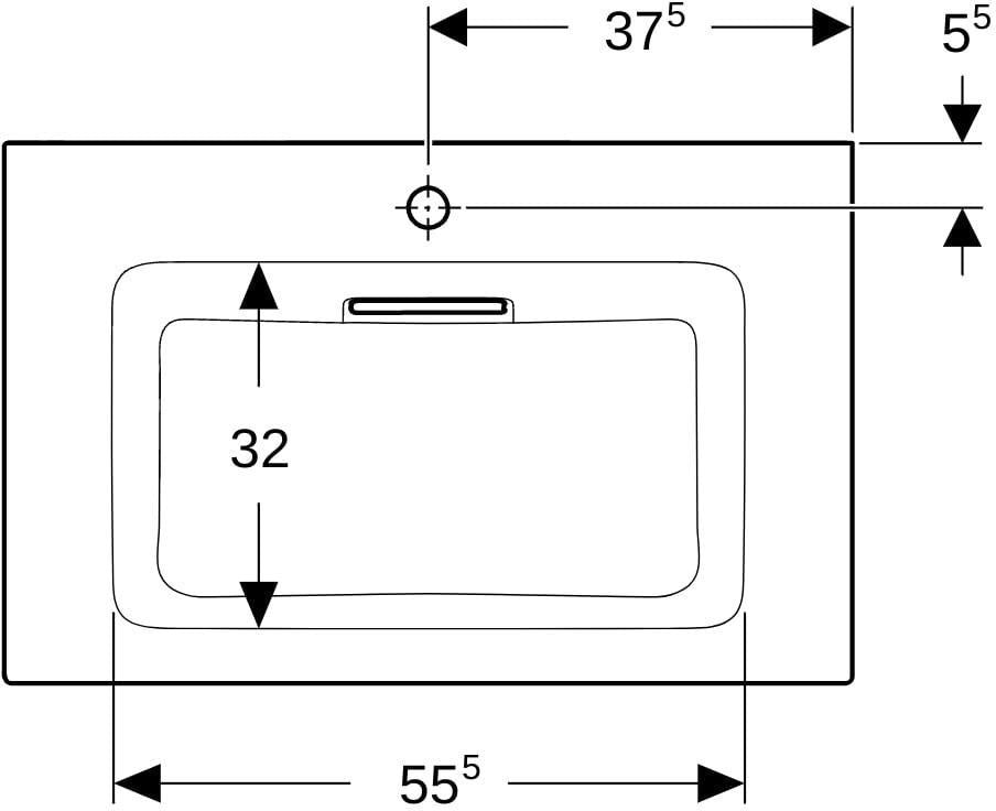 Geberit ONE Möbelwaschtisch 60x48 cm mit CleanDrain, KeraTect, ohne Überlauf, weiß