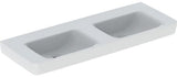 Geberit Renova Plan Doppelwaschtisch 130x48 cm mit Hahnloch und Überlauf in Weiß