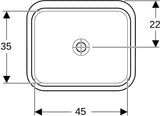 Geberit VariForm Unterbauwaschtisch 53x44 cm weiß KeraTect ohne Hahnloch und Überlauf