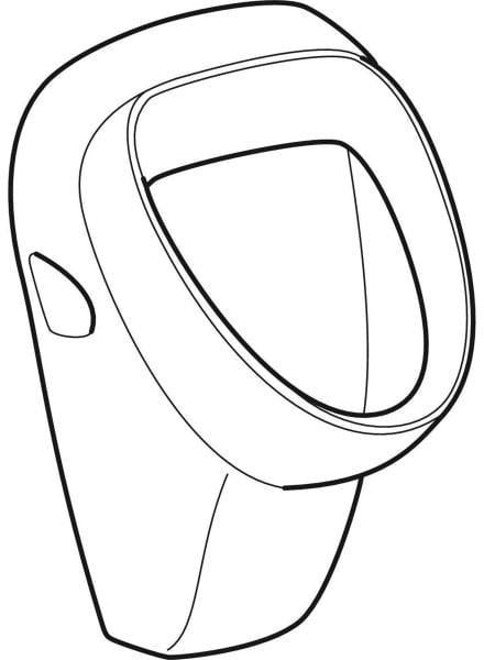 GEBERIT Aller Urinal wandhängend mit Kerze, Zulauf hinten, Abgang hinten, weiß