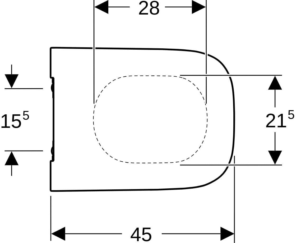 Geberit Smyle WC-Sitz eckig – schmales Design, Sandwichform, weiß, Duroplast, antibakteriell