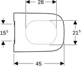 Geberit Smyle WC-Sitz eckig – schmales Design, Sandwichform, weiß, Duroplast, antibakteriell