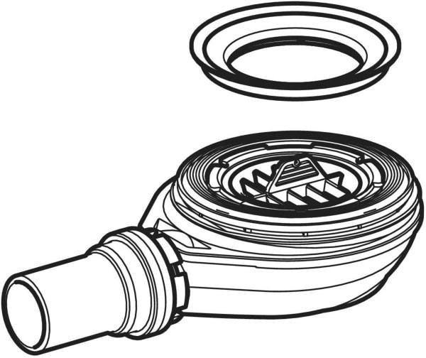 GEBERIT Duschwannenablauf für Setaplano – Sperrwasserhöhe 50 mm, DN 50, mit Siphon