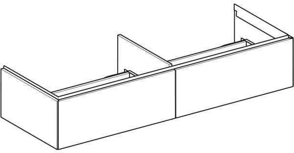 Geberit ONE Unterschrank für Aufsatzwaschtisch, 2 Schubladen, 133,2 cm, weiß hochglänzend