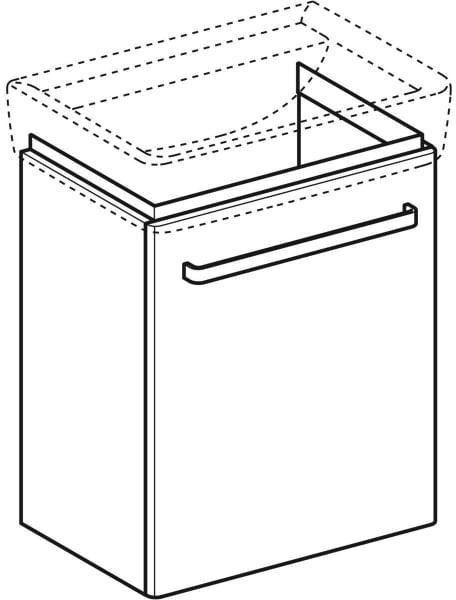 GEBERIT Renova Compact Waschtischunterschrank 50 cm, 1 Tür, weiß hochglanz, wandhängend