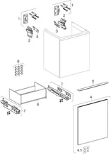 Geberit Acanto Unterschrank für Handwaschbecken, 45 cm, 1 Schublade, weiß matt – wandhängend