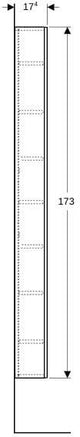 Geberit Acanto Hochschrank 45 cm, 1 Tür, weiß hochglänzend, Soft-Close, 7 Einlegeböden