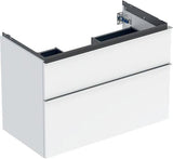 Geberit iCon Waschtischunterschrank 88,8 cm, 2 Schubladen, weiß hochglanz – wandhängend, vormontiert