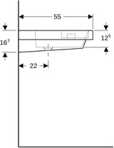 Geberit Bambini Waschtisch 60x55 cm mit Schwammbecken, Hahnloch rechts, weiß – für Bildungseinrichtungen