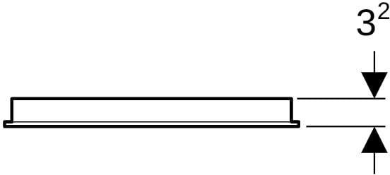 Geberit Option Basic Lichtspiegel eckig 50x70cm mit LED-Beleuchtung oben, Aluminium eloxiert