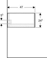 Geberit ONE Seitenschrank mit 1 Schublade, 45 cm, weiß hochglänzend, Push-to-open